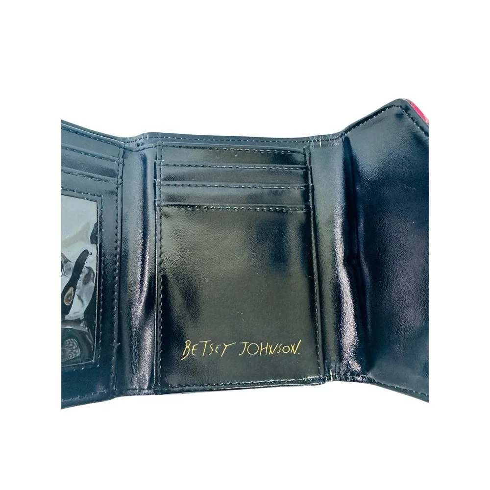 Betsey Johnson‎ Greige XOLANA Flap Wallet Tri-Fold Card Pink Multi Color NWT